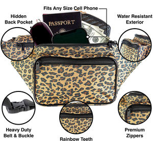 กระเป๋าคาดเอวลายเสือดาวแบบซับลิเมชั่น ดีไซน์ล่าสุด สำหรับวิ่ง เดินป่า ตั้งแคมป์ - Product Image 3