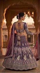 <b>Top</b> Quality Fancy Thread Work with Sequence Work Heavy Mono Satin Silk Lehenga Choli for Women& Bride Fully Stitched - Product Image 5