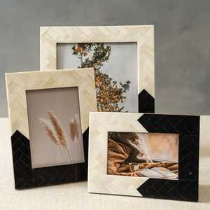 Modern Two Tone Marble <b>Wooden</b> <b>Picture</b> <b>Frame</b> White Marble Resin Tabletop Photo <b>Frame</b> Wholesale Custom Framing - Product Image 2