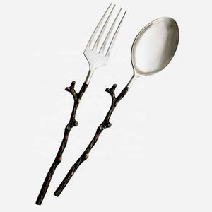 Premium Modern Design Metal <b>Flatware</b> Set Spoon Fork Knife Stainless Steel Dishwasher Safe Lightweight Tableware for Family - Product Image 2