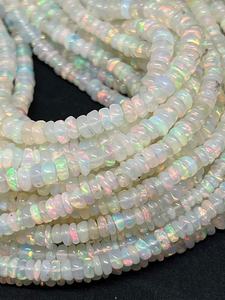 Ethiopian <b>Opal</b> Gemstone Beads Medium Quality 4-5mm Multi Fire Roundel Natural Plain Beads 15.5 Inches Mehrajudin Gems Third - Product Image 3