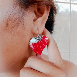 Pendientes de aro fino de Plata de Ley 925 de lujo para mujer, aretes de oro rosa en forma de corazón romántico, estilo bonito, regalo de bodas, joya de Bali - Product Image 2