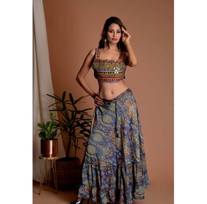 Bohemian Summer Floor Length Skirt for Women Vintage Recycled Silk Breathable & Eco friendly Long Skirt for Beach & Daily Wear - Product Image 1