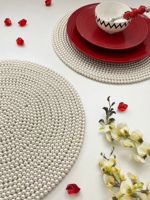 Perles de verre de taille et couleur personnalisées, design moderne écologique, sets de table, emballage en carton, vente directe d'usine, Inde