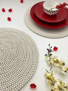 Custom Size Customized Color Glass Beads Eco-Friendly Modern Design Placemats Carton Packaging Direct Factory Sale India - Product Image 5