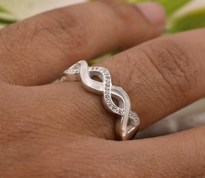 925 Sterling Silver High Quality 18K Gold Plated Full Eternity Band Infinity Channel Ring Blank Tray Inset Resin Ashes Work - Product Image 1