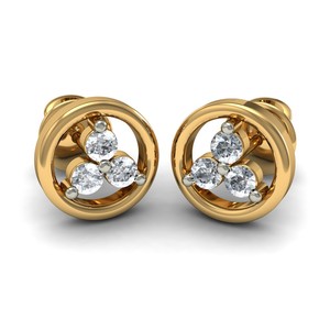 Boucles d'oreilles de luxe pour femme en or massif 14 carats, certifiées IGI, avec diamant de laboratoire de 1 à 2 carats, serties de 4 griffes et fermoir poussoir (couleur D-F, pureté VS1-VS2) - Product Image 5