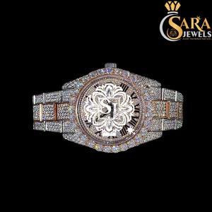 Reloj mecánico automático de diseño clásico de 41mm, bisel de diamante Moissanite, esfera gris, acero inoxidable, accesorio de moda de lujo - Product Image 4