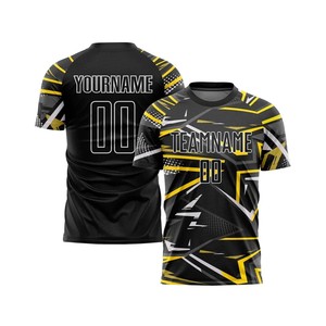 เสื้อฟุตบอลซับลิเมชั่นสั่งทำพิเศษ สีเขียวดำ คอกลม แขนสั้น ระบายเหงื่อได้ดี พิมพ์ชื่อทีมสำหรับผู้ใหญ่ - Product Image 2