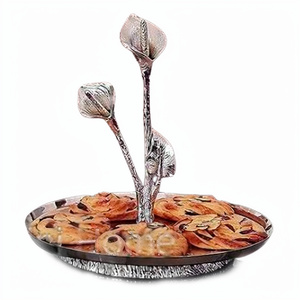 Silver Plated Round Shape Design Stainless Steel Aluminum Metal Wedding Party Birthday Creative Cake Stand - Product Image 1