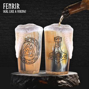 Copa de Vino Tinto de Cuerno Animal Duradera y Elegante, con Técnica de Pulido Histórico y Atractivas Decoraciones - Product Image 1