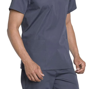 High Quality Men's Medical Scrub <b>Set</b> V-Neck Hospital Uniform Professional <b>Doctor</b> Nurse Short Sleeve Workwear Stretch Scrub Tops - Product Image 4
