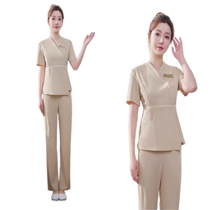 Uniforme professionnel de femme de chambre d'hôtel à manches courtes, tenue de travail pour services d'hôtellerie et de nettoyage, fournisseur de marques privées - Product Image 5