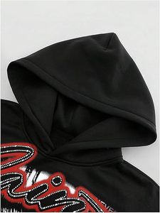 เสื้อฮู้ดดี้ผู้ชายแบบสั่งทำพิเศษ ทรงโอเวอร์ไซส์ สไตล์สตรีทแวร์ ลายปักรูปตา สีดำ ผ้าฝ้ายฟลีซ สำหรับใส่ในฤดูใบไม้ร่วง - Product Image 5