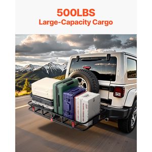 Porte-bagages de remorque robuste 60'' x 24'' x 6'' Capacité 500 lb avec rappel réfléchissant nocturne et support de montage pliable - Product Image 2