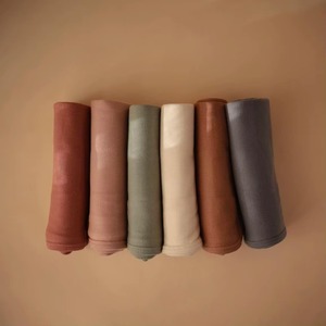Simple Solid Cotton Swaddle <b>Blanket</b> Knitted Soft Texture Minimalist Design Swaddle <b>Wrap</b> Light Beige Tone - Product Image 5