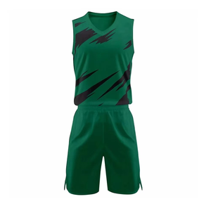 Ensemble d'uniformes de basketball abstraits rouge et noir personnalisés, respirant, à séchage rapide, maillot et short de sublimation, vêtements de sport d'équipe - Product Image 1