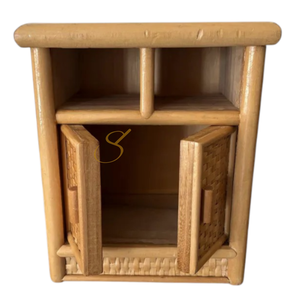 Meubles miniatures vintage en bambou et rotin, armoire de rangement en rotin des années 1980 RefW1 - Product Image 5