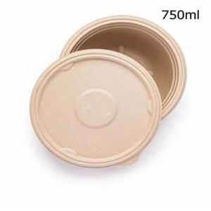 ภาชนะทรงกลมทำจากชานอ้อย ขนาด 750 มล. สำหรับอาหารร้อน อาหารเย็น และการเตรียมอาหาร ใช้งานได้ทนทาน ย่อยสลายได้ พร้อมฝาปิด ราคาขายส่ง - Product Image 2