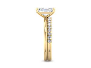 Radiant Cut Lab Grown Diamond Engagement <b>Ring</b> <b>Set</b> Pave Diamond Band Bridal <b>Ring</b> <b>Set</b> <b>Gold</b> Diamond Wedding <b>Ring</b> <b>Set</b> - Product Image 6