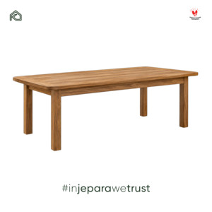 Table de salle à manger d'extérieur rectangulaire en teck massif moderne, table de jardin en bois pour villa, hôtel, restaurant, mobilier de resort - Product Image 4