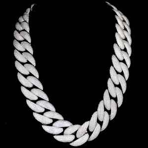 925 Silver Moissanite Diamond Cuban Link <b>Chain</b> Necklace Hip Hop Bling Jewelry <b>Rapper</b> Style Party Wear Gift - Product Image 1