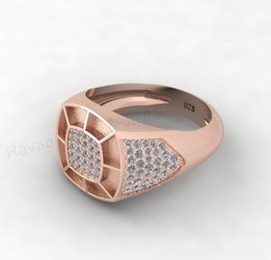 Solid 925 Silver 14mm Cushion Mens Blank Bezel Signet <b>Ring</b> Pave CZ 14k Gold Plated Keepsake Breastmilk <b>Ashes</b> Resin DIY Jewelry - Product Image 3