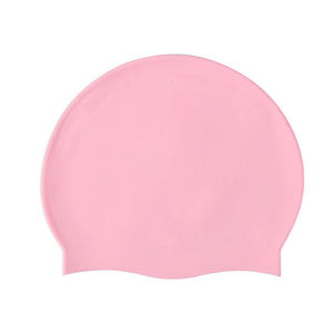Bonnet de bain unisexe en silicone de couleur unie, imperméable et extensible, pour adultes et enfants, entraînement, course, sports nautiques - Product Image 5