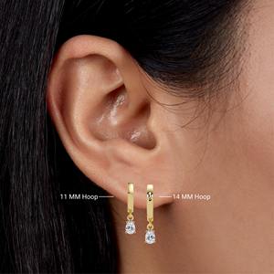 Pendientes de Oro de 14K con Diamante Cultivado en Laboratorio de 0.60 Ct en Forma de Pera, con Engaste de Puntas, Elegantes Joyas Finas para Mujer, Regalo - Product Image 6