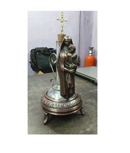 Estatua Art Deco de la Virgen María con el Niño, Decoración Religiosa, Escultura Hecha a Mano - Product Image 3