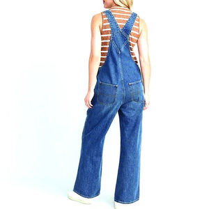 Overol de Mezclilla Personalizado con Logotipo para Mujer, Hecho a Medida, con Botones, de Alta Calidad, Ajustado, Vintage, Sexy, Informal - Product Image 3