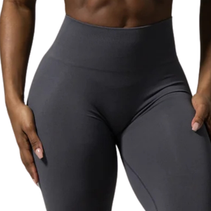 Leggings de compression sans couture gris anthracite pour femme, taille haute, extensibles, pour le sport, le fitness, le yoga, la course à pied et l'entraînement, pour toutes les occasions. - Product Image 5