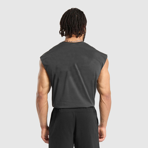 Best Selling High Quality Casual Mens O-neck Tank Top Active Wear Breathable Knitted 100% Cotton Quick Dry Solid <b>Pattern</b> - Product Image 6