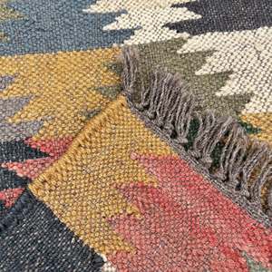 Handwoven 2x6 Wool and Jute Kilim <b>Rug</b> <b>Area</b> <b>Rugs</b> & <b>Sets</b> for Long Hallways and Yoga Retreat Spaces - Product Image 3