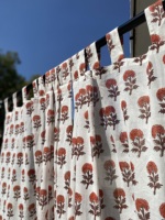 Hint El Baskılı Shibori Bohemian Çevre Dostu Çubuk Cepli Yarı Saydam Toz Geçirmez Her Mevsim Perde Pamuklu Pencere Drapesi Toptan