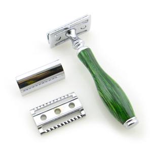 Kounain - Maquinilla de Afeitar Profesional Plegable de Doble Hoja para Barbería, para Cara y Cuerpo, para Hombres y Mujeres, Hoja de Acero Inoxidable Duradera, Madera Natural Ecológica - Product Image 3