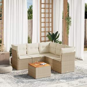 Conjunto de Sofás de Jardín en Color Beige Crema Marrón para Muebles de Patio - Product Image 1