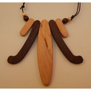 Fournitures de perles en bois naturel faites à la main, collier de bijoux pour femmes - Product Image 4