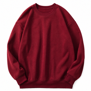 Custom Snow Wash Sweat Shirt Premium Heavy Cotton OEM Apparel Manufacturer Private Label Wholesale Casual Wear - Product Image 2