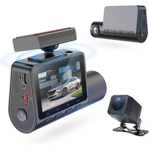 Doppia fotocamera Dash 2K QHD + 1080p anteriore e posteriore con Display 2 \ "140 ° per visione notturna Super-sensore per monitoraggio GPS auto - Product Image 1
