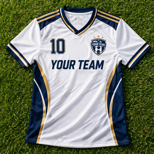 เสื้อฟุตบอลแบบกำหนดเองสำหรับสโมสรและทีม  แบบสั้น แห้งเร็ว ระบายอากาศได้ดี ผลิตจากผ้าโพลีเอสเตอร์ 100%  แบบซับลิเมชั่น พิมพ์ชื่อและหมายเลขผู้เล่น  มีไซส์ใหญ่พิเศษ - Product Image 4