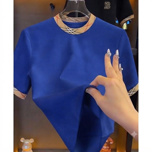 เสื้อยืดผู้ชายแบบขายส่งสั่งทำได้ตามต้องการ เสื้อยืดเปล่าพื้นฐาน ผ้าโพลีเอสเตอร์ผสมคอตตอน เสื้อยืดแขนสั้นผู้ชายแฟชั่น - Product Image 3