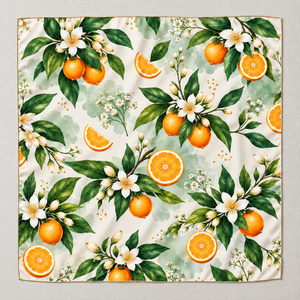 Écharpe carrée personnalisée imprimée fruits et légumes, douce et légère, foulard pour femme, impression numérique, fabricant OEM ODM - Product Image 6