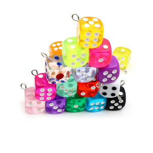 Mixed Transparent Dice DIY Earring Pendants <b>Miniature</b> Figurines Resin Craft Cabochon Charms DIY Making Accessories - Product Image 2