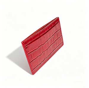 [Altamente Recomendado] Cartera Delgada de Cuero con Grabado de Cocodrilo Castello, Tarjetero Abierto de Poliéster en Negro, Azul Marino, Rojo y Verde - Product Image 4