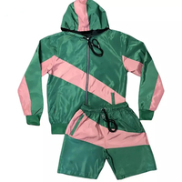 Ensemble de veste courte coupe-vent à capuche pour homme, taille plus, deux pièces, hiver, personnalisé, fermeture éclair, respirant, écologique, streetwear