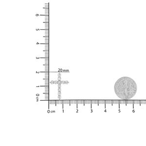 Collar con Colgante de Cruz de Diamantes de Corte Redondo de 1.0 Quilates, Plata de Ley .925, 18 Pulgadas, Engaste de Garras, Color I-J, Claridad I2-I3, Collar Fino - Product Image 6