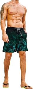 Short de bain pour homme en polyester/coton à imprimé tortue, séchage rapide, extensible, taille à cordon de serrage, décontracté, pour la plage, avec poches, taille mi-haute - Product Image 3