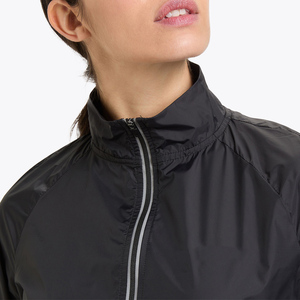 Veste coupe-vent en polyester pour femme, personnalisable OEM ODM, manches longues, col montant, coupe-vent, imperméable, veste de sport pour la course à pied - Product Image 6