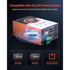 Convertidor de Energía Inteligente para RV de 55 Amperios, Carga Multietapa, Compatible con Sistemas Eléctricos de RV de 110V CA, 12V CC y 16.5V de Litio y Plomo-Ácido - Product Image 3